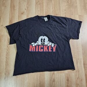 Vtg 90s Mickey and Co. Mouse Black T-shirt‎ XL USA-MADE Disney Disneyland